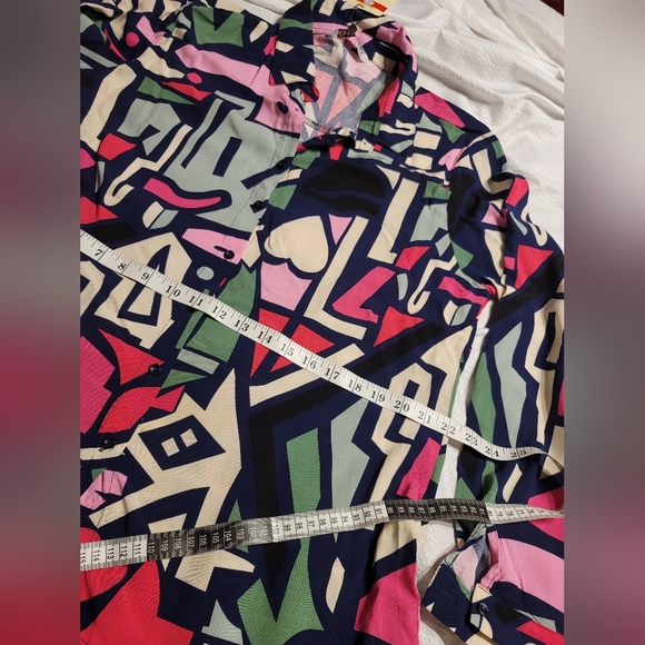 NWT CASUAL LONG SLEEVE BLOUSE TOP BUTTON UP SHIRT LARGE - Picture 8 of 17